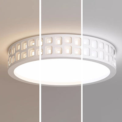 Modern Minimalist Round Iron PVC LED Flush Mount Ceiling Light For Bedroom