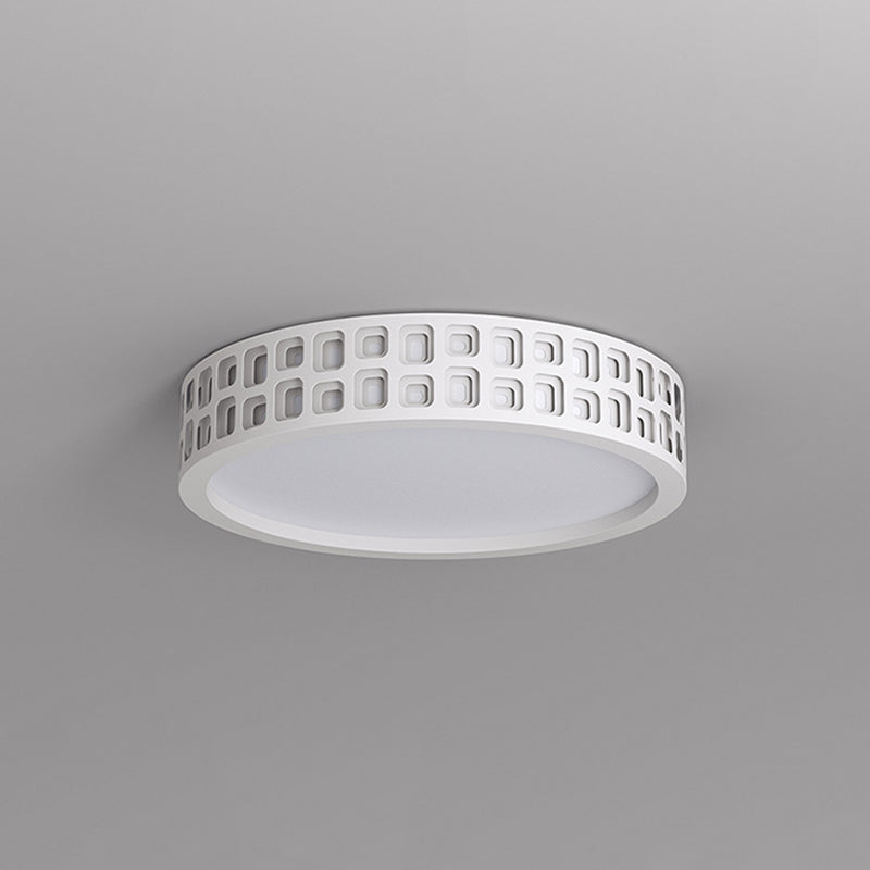Modern Minimalist Round Iron PVC LED Flush Mount Ceiling Light For Bedroom