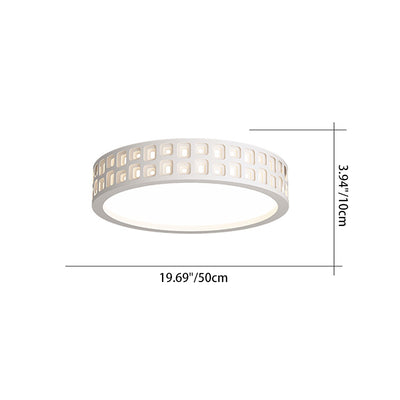 Modern Minimalist Round Iron PVC LED Flush Mount Ceiling Light For Bedroom