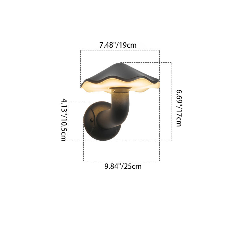 Lampe murale LED en aluminium en forme de champignon étanche minimaliste moderne pour patio extérieur 