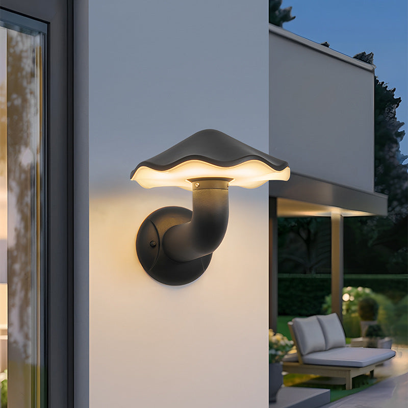 Lampe murale LED en aluminium en forme de champignon étanche minimaliste moderne pour patio extérieur 