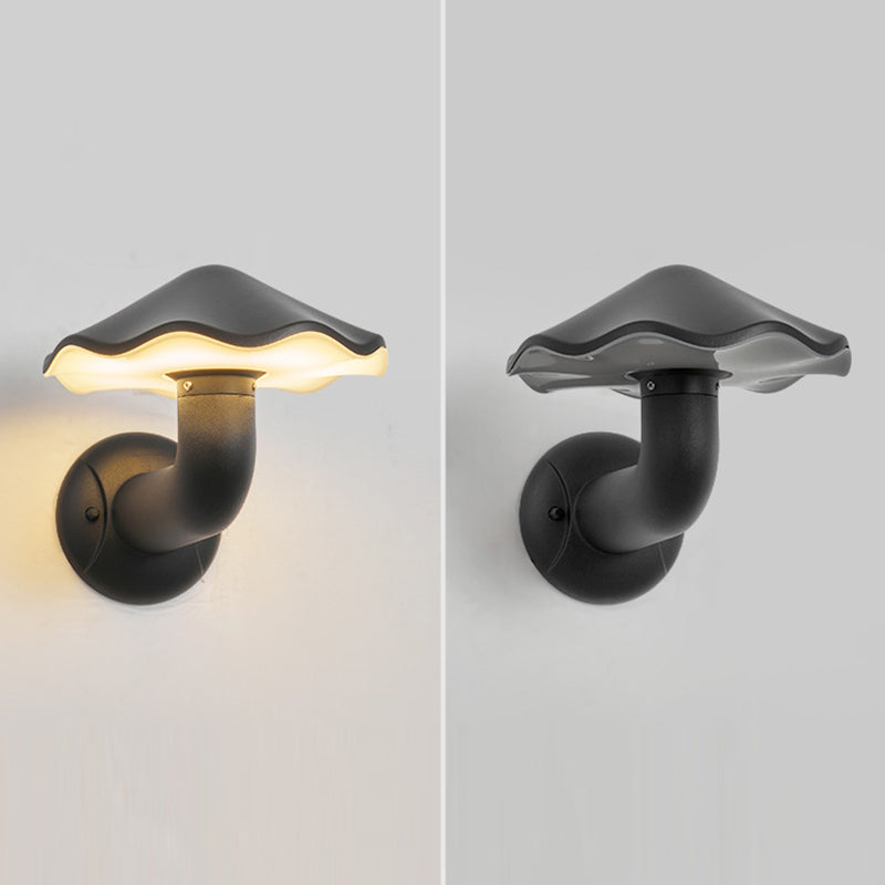 Modern Minimalist Waterproof Mushroom-Shaped Aluminum PC LED Wall Sconce Lamp For Outdoor Patio