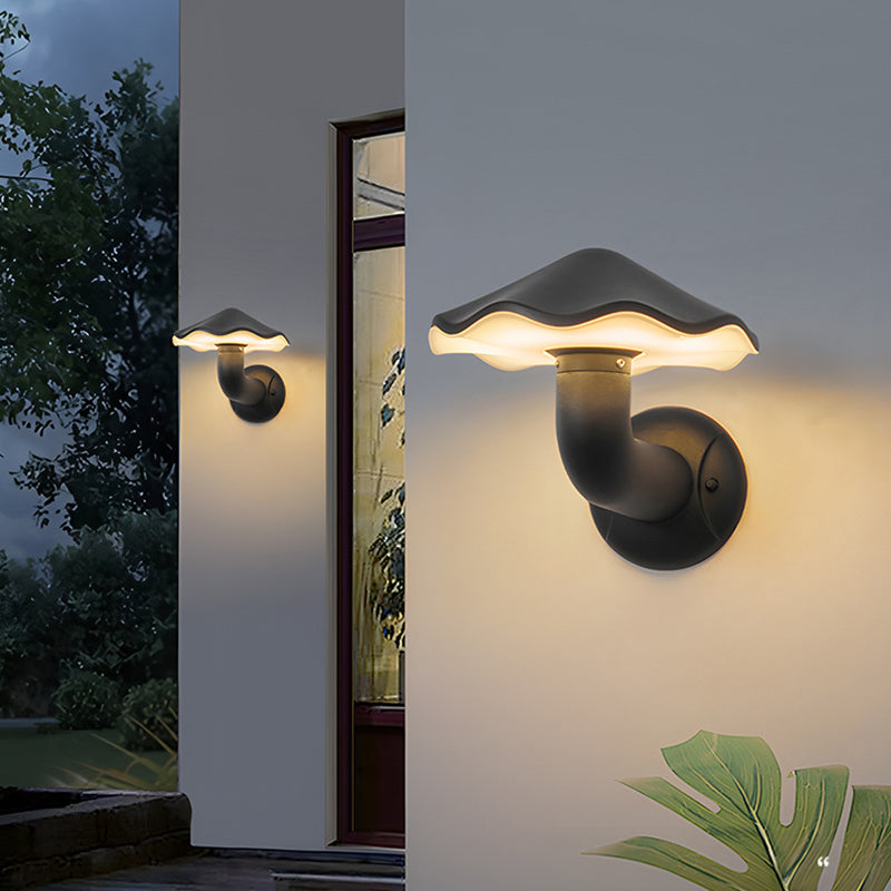 Modern Minimalist Waterproof Mushroom-Shaped Aluminum PC LED Wall Sconce Lamp For Outdoor Patio