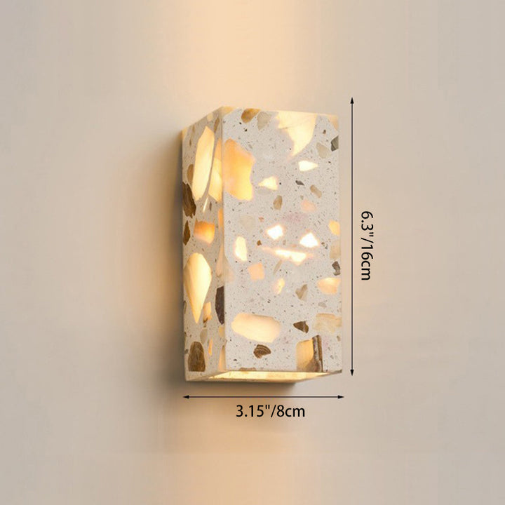 Applique murale LED en pierre translucide carrée contemporaine scandinave pour chambre 