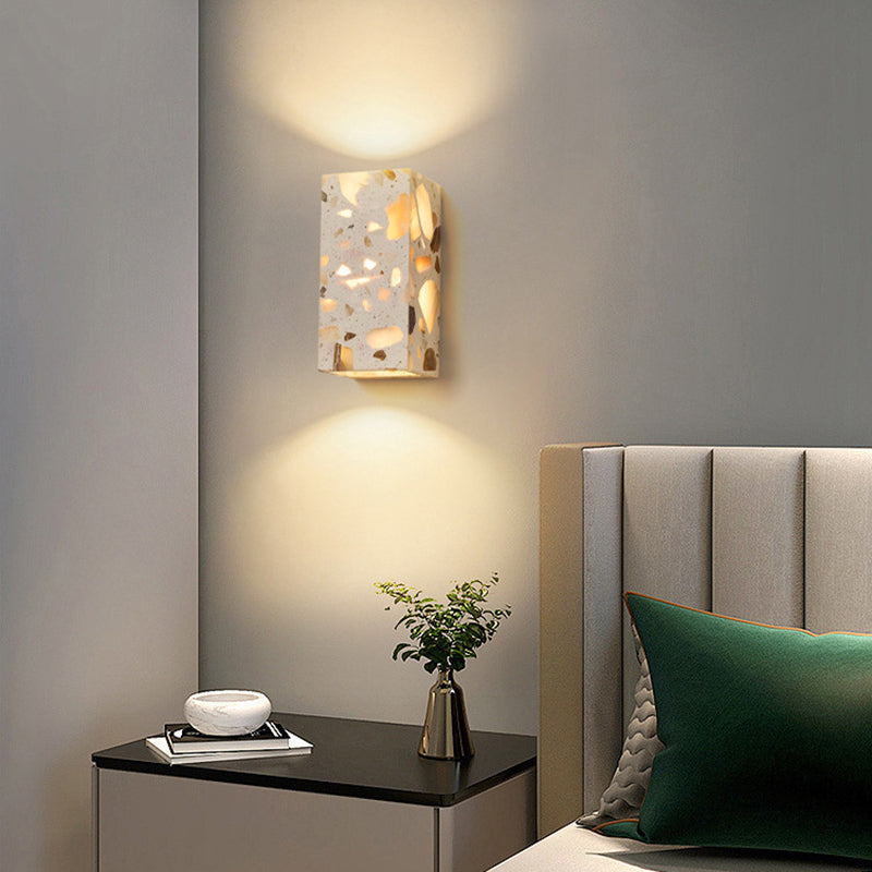 Contemporary Scandinavian Square Translucent Stone LED Wall Sconce Lamp For Bedroom