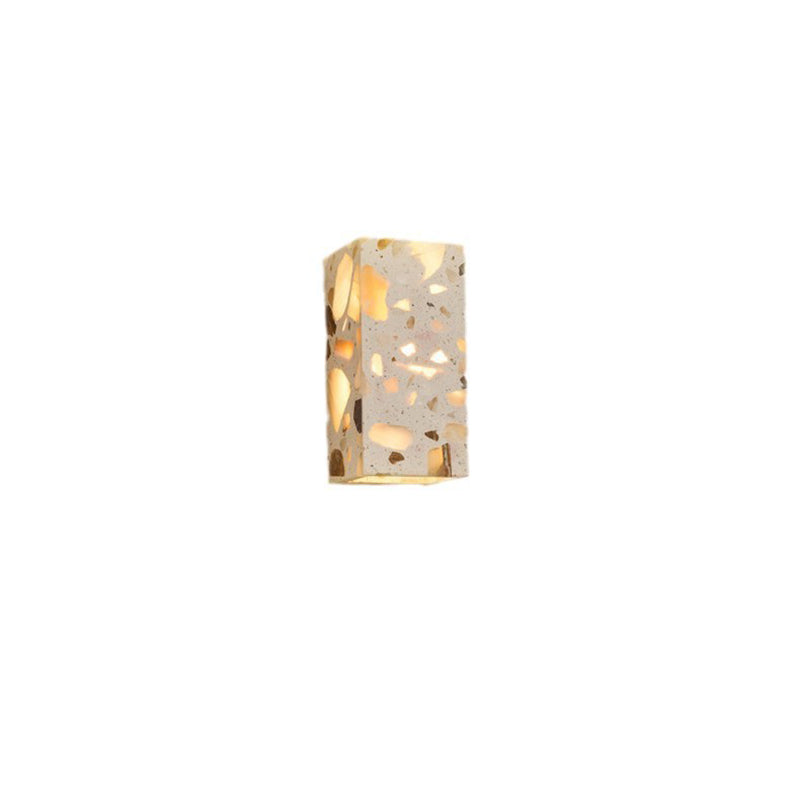 Applique murale LED en pierre translucide carrée contemporaine scandinave pour chambre 