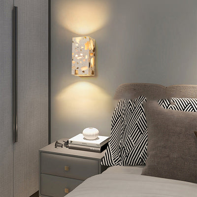 Contemporary Scandinavian Square Translucent Stone LED Wall Sconce Lamp For Bedroom
