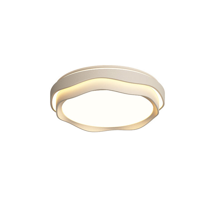 Lumière de plafond encastrée à LED en fer rond de couleur crème minimaliste moderne pour chambre 