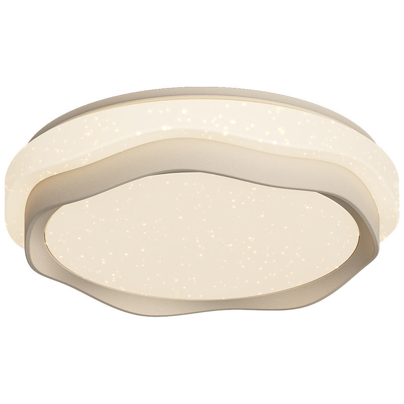 Lumière de plafond encastrée à LED en fer rond de couleur crème minimaliste moderne pour chambre 