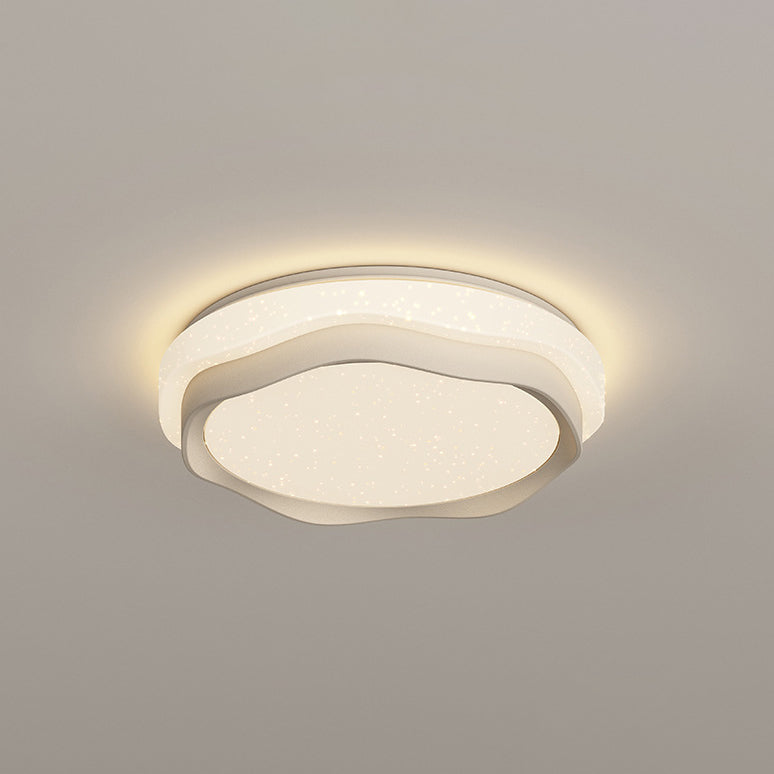 Lumière de plafond encastrée à LED en fer rond de couleur crème minimaliste moderne pour chambre 