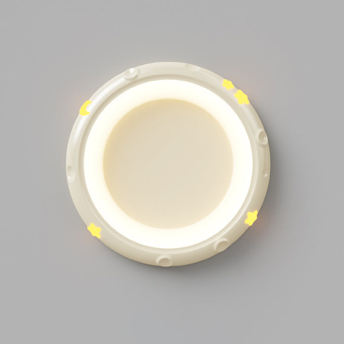 Moderna lámpara de techo minimalista redonda de hierro, resina y ABS con LED para dormitorio 