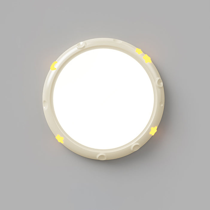 Moderna lámpara de techo minimalista redonda de hierro, resina y ABS con LED para dormitorio 