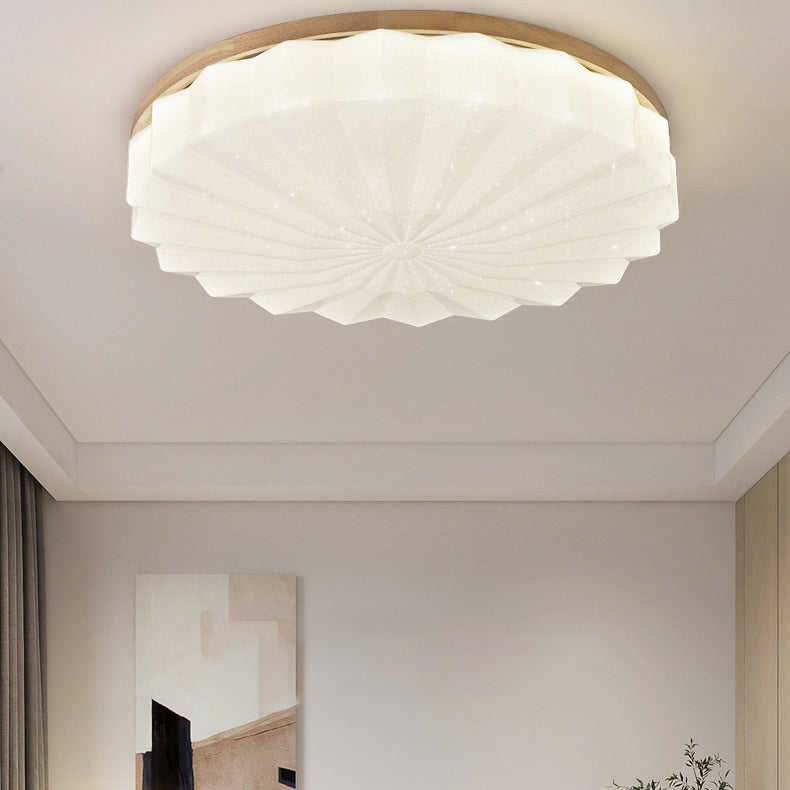 Contemporary Scandinavian Round Stacking Design Solid Wood Acrylic LED ...