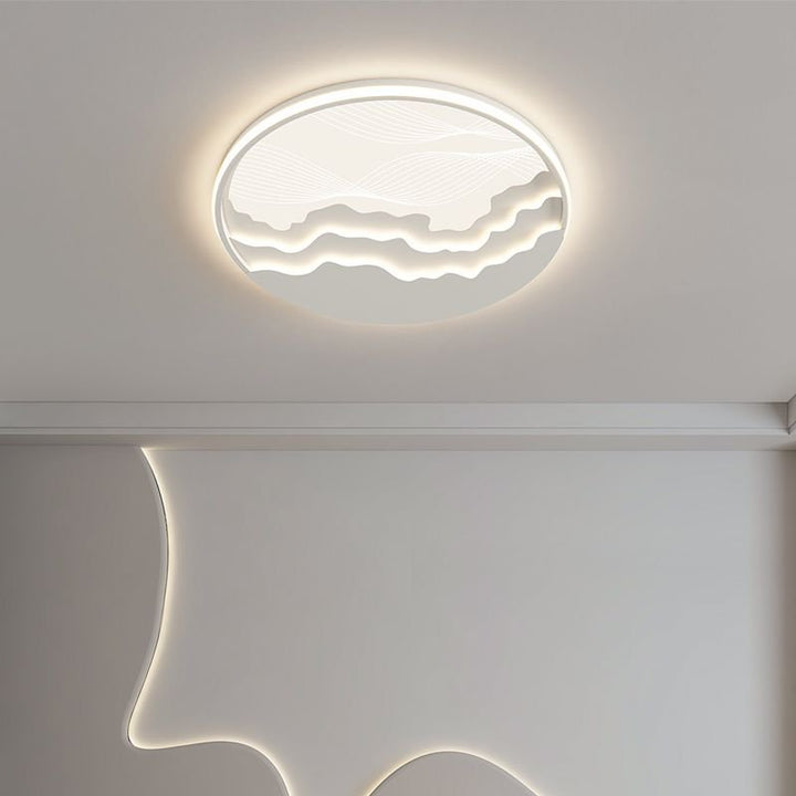 Luz de techo LED empotrada de diseño nórdico contemporáneo con forma redonda de hierro y acrílico para dormitorio 