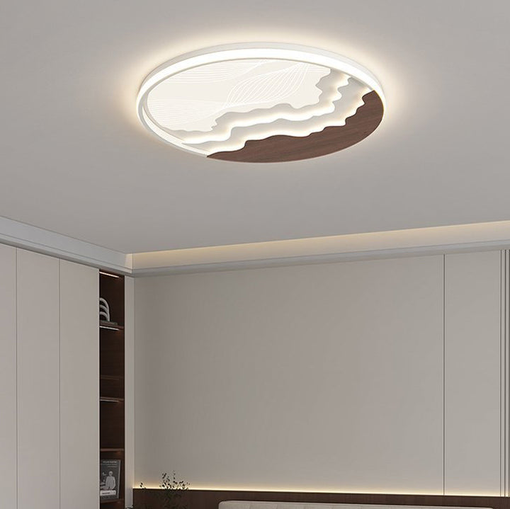 Luz de techo LED empotrada de diseño nórdico contemporáneo con forma redonda de hierro y acrílico para dormitorio 