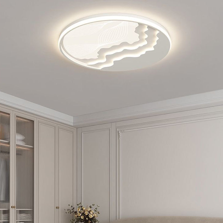 Luz de techo LED empotrada de diseño nórdico contemporáneo con forma redonda de hierro y acrílico para dormitorio 