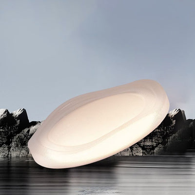 Modern Minimalist Cream-Toned Round Iron Acrylic LED Flush Mount Ceiling Light For Bedroom