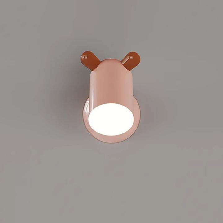 Applique murale LED en fer et acrylique avec abat-jour cylindrique mignon et minimaliste moderne pour chambre d&