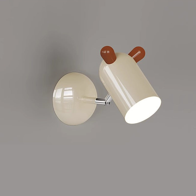 Applique murale LED en fer et acrylique avec abat-jour cylindrique mignon et minimaliste moderne pour chambre d&