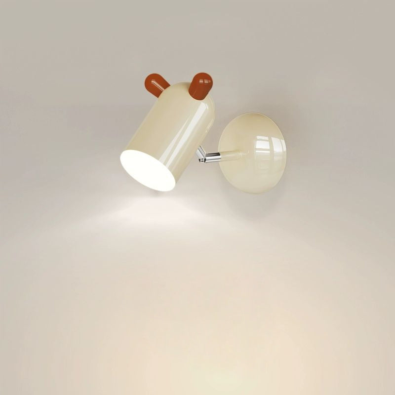 Applique murale LED en fer et acrylique avec abat-jour cylindrique mignon et minimaliste moderne pour chambre d&