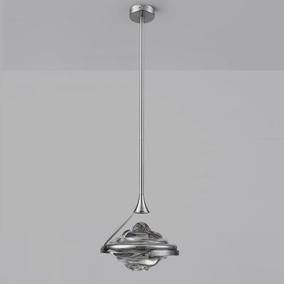 Modern Art Deco Diamond-Shaped Glass Iron LED Pendant Light For Bedroom