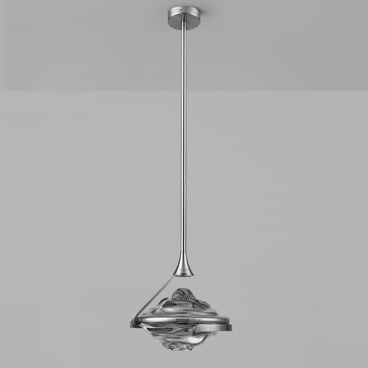 Modern Art Deco Diamond-Shaped Glass Iron LED Pendant Light For Bedroom