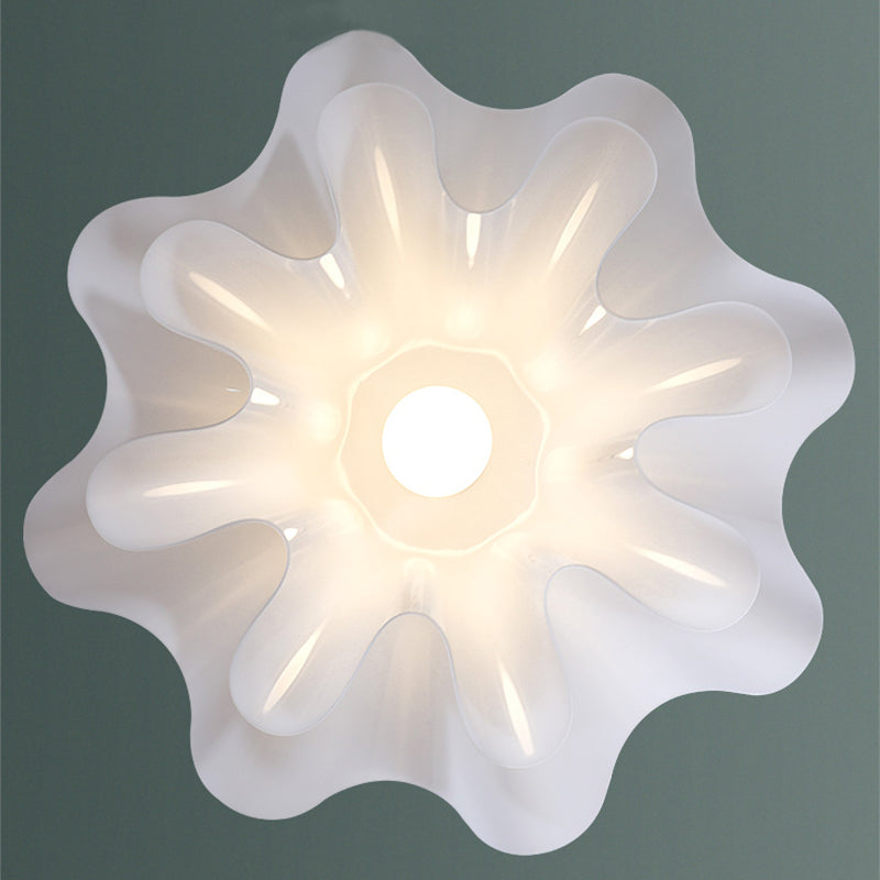 Plafonnier semi-encastré à 1 lumière en fer et acrylique en forme de fleur, moderne et minimaliste, pour chambre à coucher 