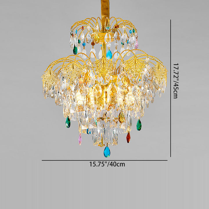 Traditional French Round Iron Crystal 3/6/8-Light Chandeliers For Living Room & Dining Room