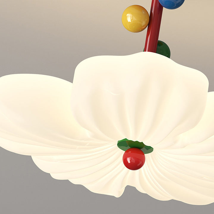 Contemporary Creative Iron PE Colorful Flower-shaped Kids LED Semi-Flush Mount Ceiling Light For Bedroom &amp; Living Room