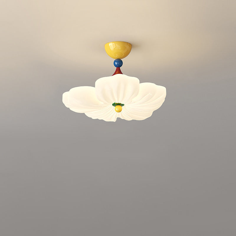 Contemporary Creative Iron PE Colorful Flower-shaped Kids LED Semi-Flush Mount Ceiling Light For Bedroom &amp; Living Room