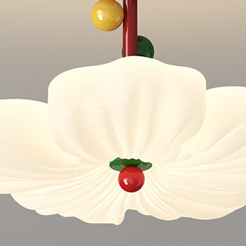 Contemporary Creative Iron PE Colorful Flower-shaped Kids LED Semi-Flush Mount Ceiling Light For Bedroom &amp; Living Room
