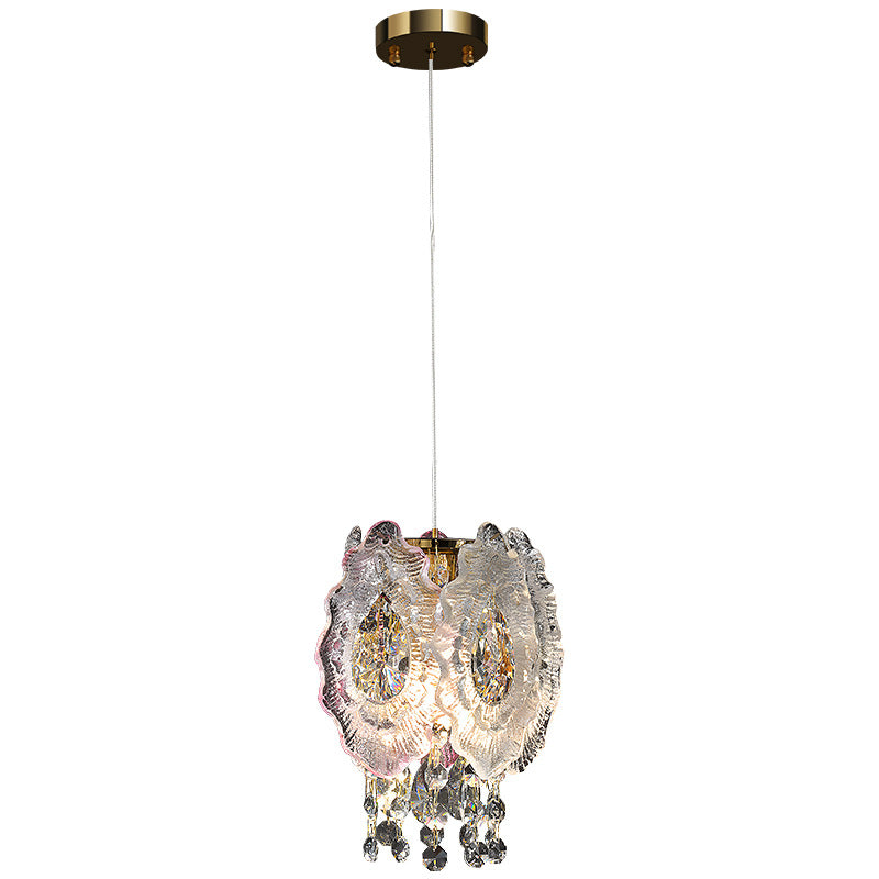 Modern Luxury Iron Crystal Liuli Material Butterfly-shaped 1-Light Pendant Light For Bedroom &amp; Living Room