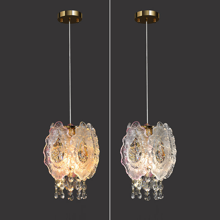 Modern Luxury Iron Crystal Liuli Material Butterfly-shaped 1-Light Pendant Light For Bedroom &amp; Living Room