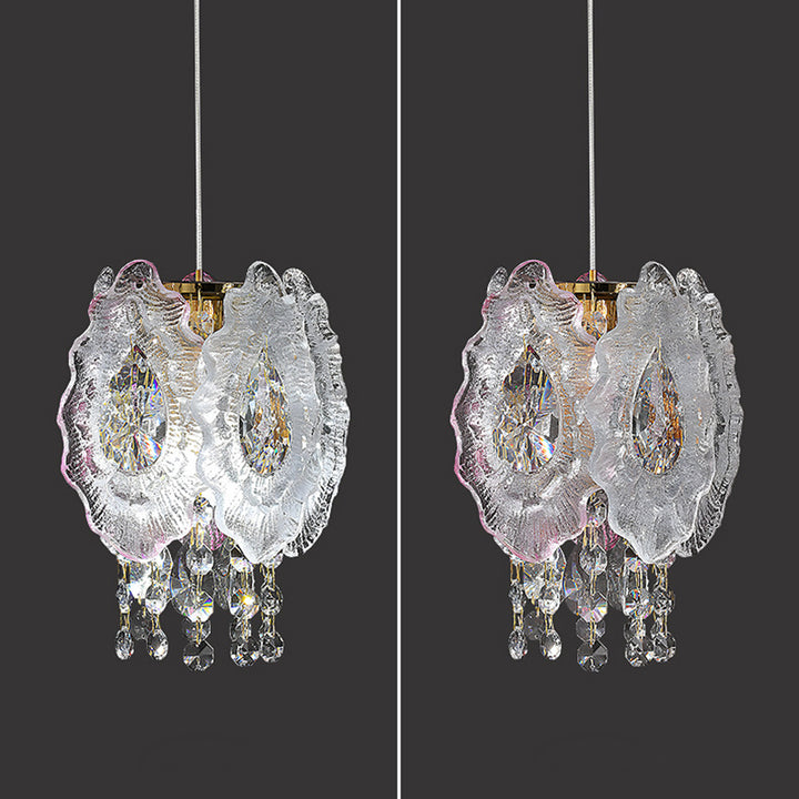 Modern Luxury Iron Crystal Liuli Material Butterfly-shaped 1-Light Pendant Light For Bedroom &amp; Living Room