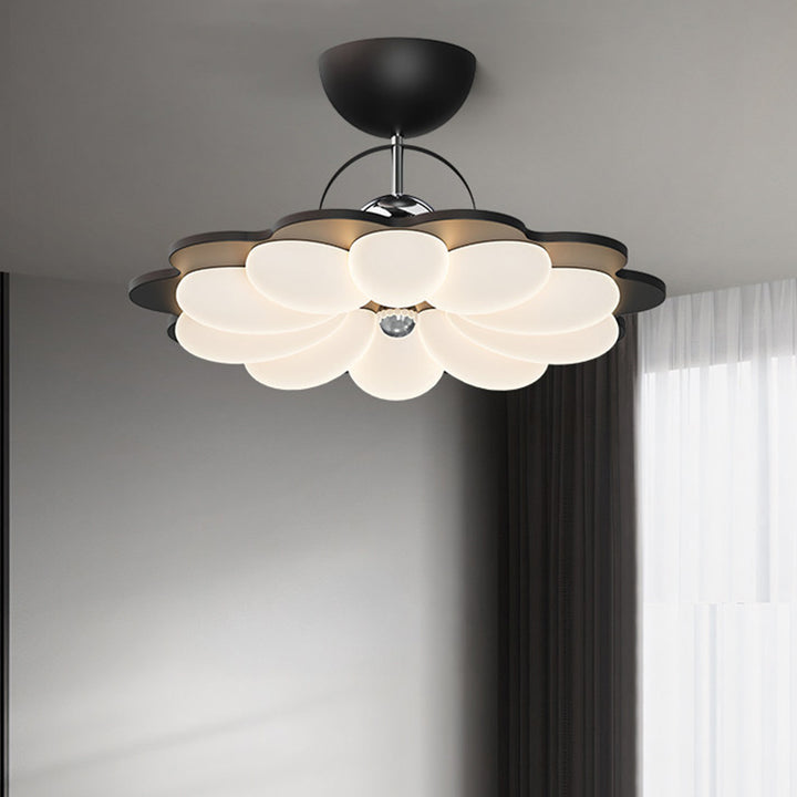 北欧モダン アイアン×アクリル フラワー型 LED セミフラッシュマウントシーリングライト リビングルーム・寝室用 