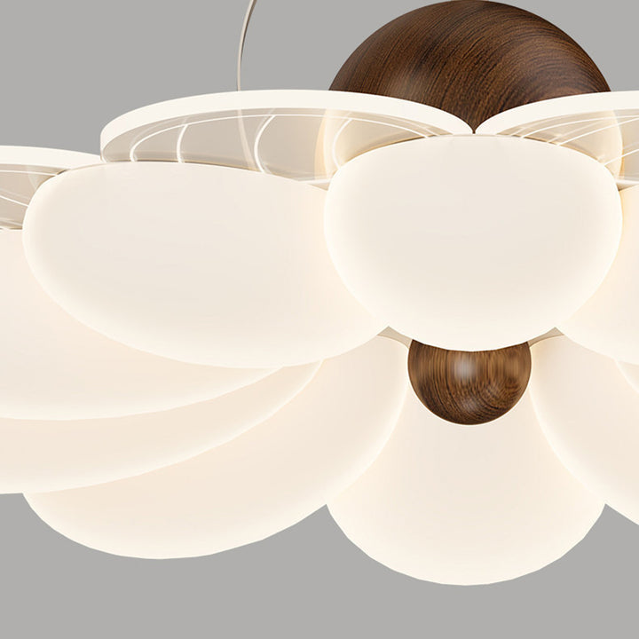 北欧モダン アイアン×アクリル フラワー型 LED セミフラッシュマウントシーリングライト リビングルーム・寝室用 