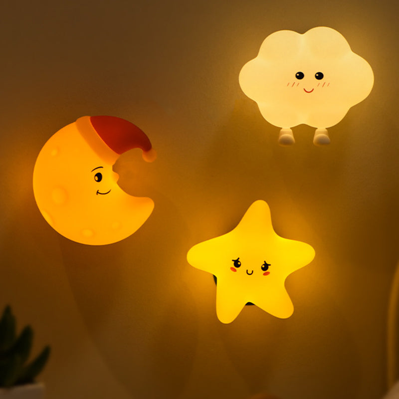 Contemporary Creative Silicone ABS Star Moon Cloud Kids USB Charging LED Table Lamp Night Light With Magnetic Design For Bedroom