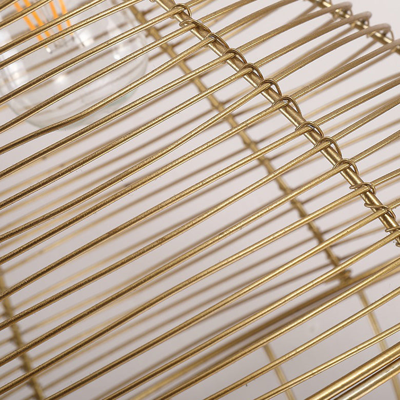 Lustre suspendu moderne minimaliste en métal et rotin en forme de goutte d&