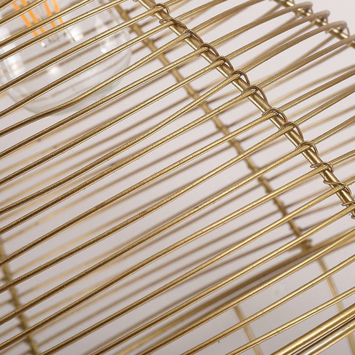Lustre suspendu moderne minimaliste en métal et rotin en forme de goutte d&