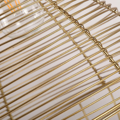 Moderne minimalistische Metall-Rattan-Tropfenform 1-Licht-Pendelleuchte für das Esszimmer 