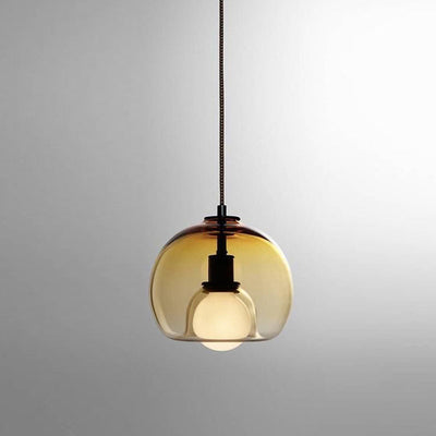 Modern Luxury Glass Metal Bowl 1/3-Light Pendant Light For Bedroom
