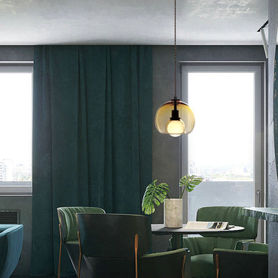 Modern Luxury Glass Metal Bowl 1/3-Light Pendant Light For Bedroom