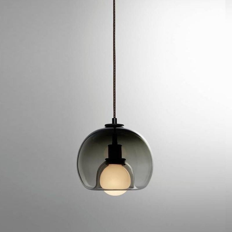 Modern Luxury Glass Metal Bowl 1/3-Light Pendant Light For Bedroom