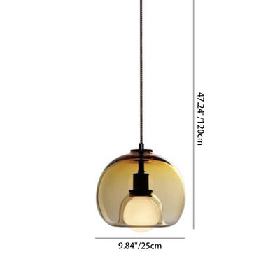 Modern Luxury Glass Metal Bowl 1/3-Light Pendant Light For Bedroom