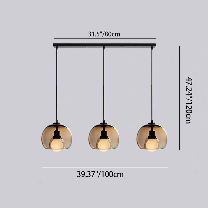 Moderne Luxus Glas Metall Schale 1/3-Licht Pendelleuchte Für Schlafzimmer 