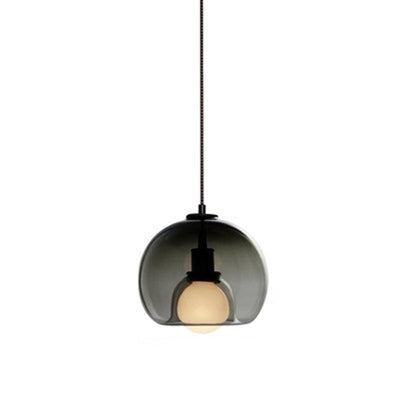 Modern Luxury Glass Metal Bowl 1/3-Light Pendant Light For Bedroom