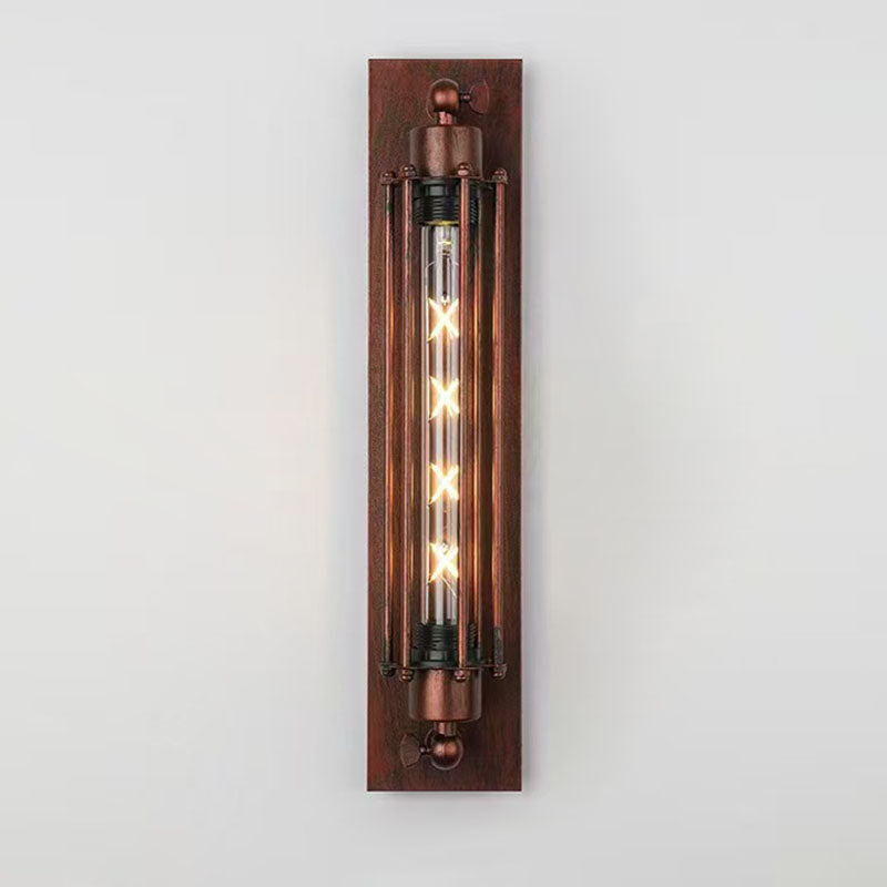 Contemporary Industrial Iron Columnar 1-Light Wall Sconce Lamp for Bedroom
