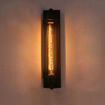 Applique murale contemporaine industrielle à une lumière avec colonne en fer pour chambre à coucher 