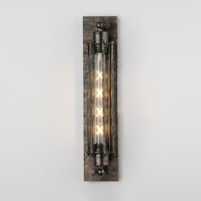 Contemporary Industrial Iron Columnar 1-Light Wall Sconce Lamp for Bedroom