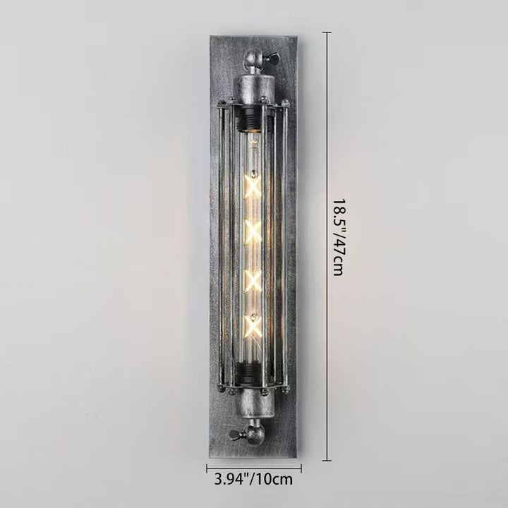 Contemporary Industrial Iron Columnar 1-Light Wall Sconce Lamp for Bedroom